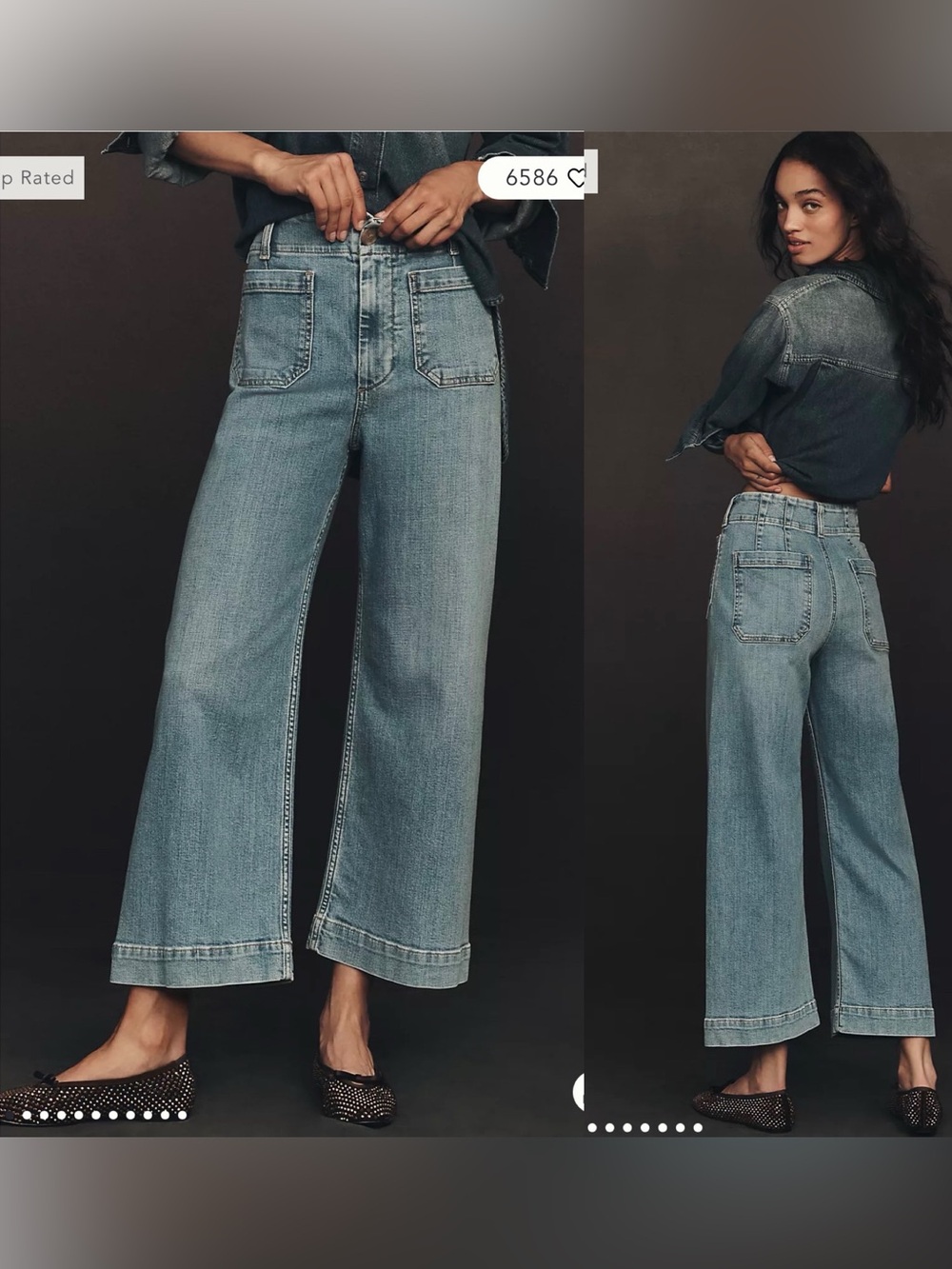 Like New Maeve Colette High-Rise Wide-Leg Cropped Jeans 25